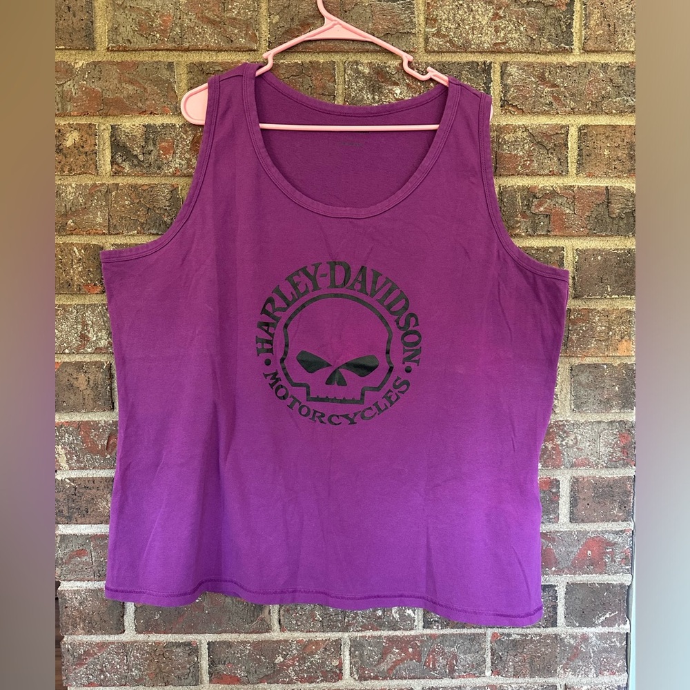 Harley-Davidson Purple Willie G Skull Graphic Tank Top - Plus Size